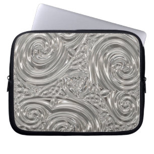 Silver eleganter viktorianischer Jugendstil Laptopschutzhülle