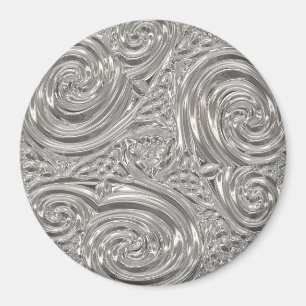 Silver eleganter viktorianischer Jugendstil Magnet