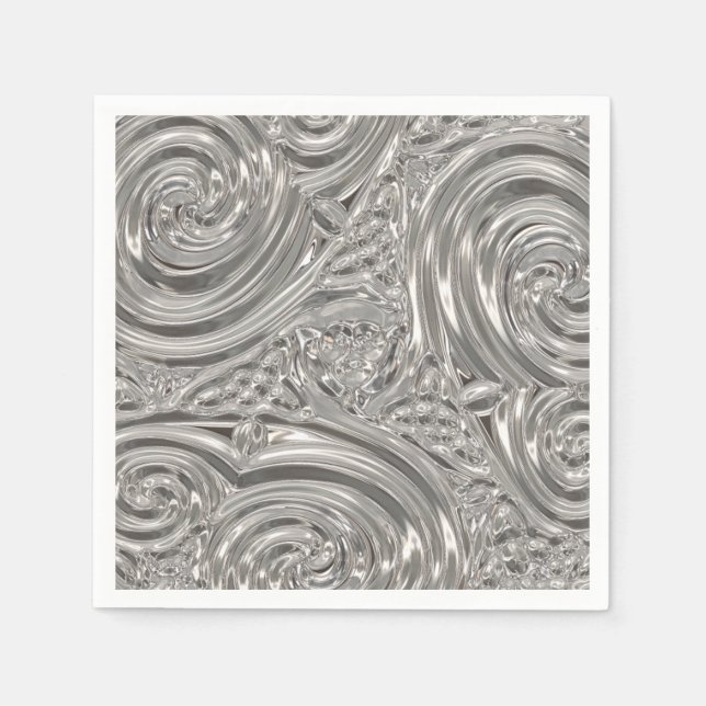 Silver eleganter viktorianischer Jugendstil Serviette (Vorderseite)