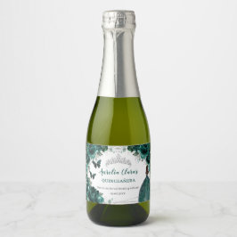 Silver Emerald Floral Quinceañera Birthday Gevor