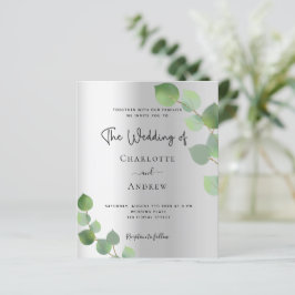 Silver eucalyptus Budget Hochzeitseinladung