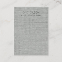 SILVER FABRIC FOIL CANE TEXTURE EARRING DISPLAPLAY VISITENKARTE