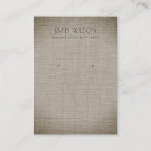 SILVER FABRIC FOIL CANE TEXTURE EARRING DISPLAPLAY