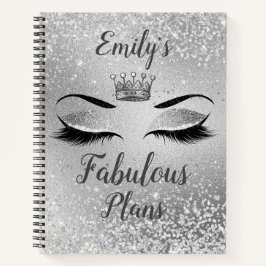 Silver Fabulous Glitzer Eyes Notizbuch