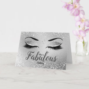 Silver Fabulous Glitzer Eyes Standard Geburtstag Karte