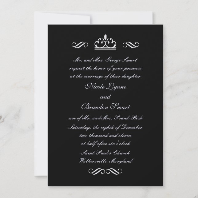 Silver Fairy Tale Wedding Einladung (Vorderseite)
