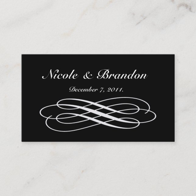 Silver Fairy Tale Wedding Website Card Begleitkarte (Vorderseite)
