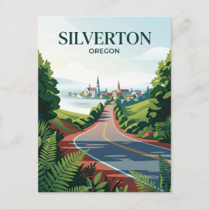 Silver Falls Highway USA is translated to: Silver Postkarte