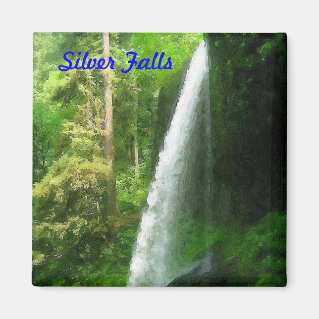 Silver Falls Oil Painting Magnet (Vorne)