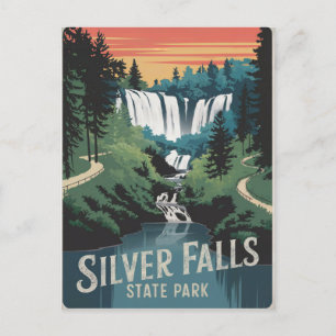 Silver Falls State Park Vintage Postkarte