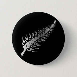 Silver Fern New Zealand Maori Style - Geschenk Ide Button