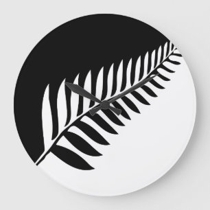 Silver Fern von Neuseeland Große Wanduhr
