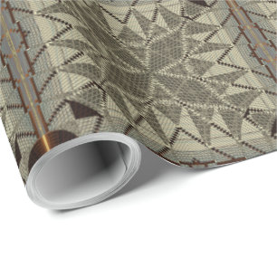 Silver Filigree mit Gold Cross Muster Geschenkpapier