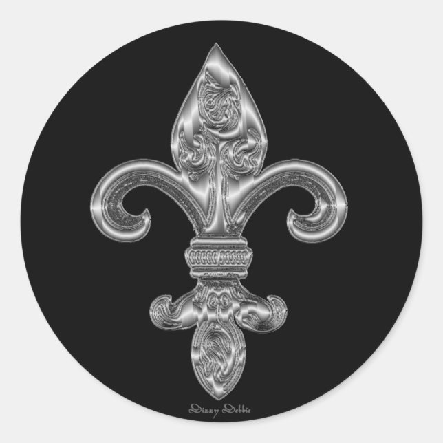 Silver Fleur De Li Sticker (Vorderseite)