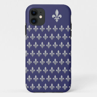 Silver Fleur de lys Royal Blue iPhone 5 Fall title_seo2