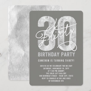 Silver Flirty Trente 30e anniversaire Invitation d