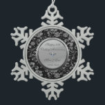Silver Floral Diamond 50. Hochzeitstag Schneeflocken Zinn-Ornament<br><div class="desc">Elegante silberne florale Wirbel 50. Hochzeitstag Schmuck.</div>