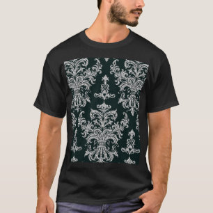 Silver Floral: Elegantes Tapete. T-Shirt
