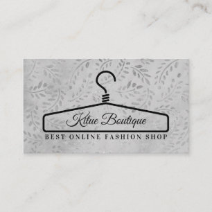 Silver Floral Fashion Dress Hanger Visitenkarte
