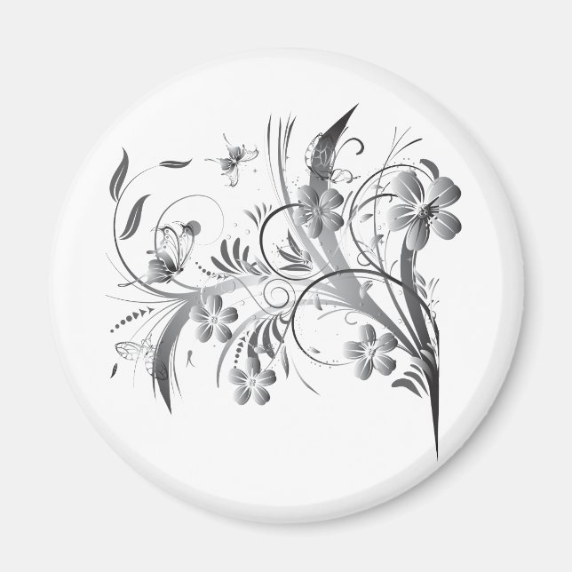 Silver Floral Magnet (Vorne)