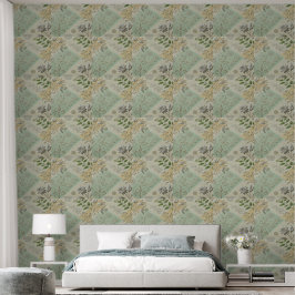 Silver Floral Motif Design Tapete