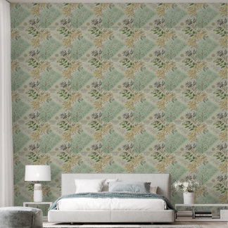 Silver Floral Motif Design Tapete