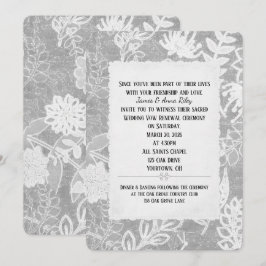 Silver Floral Wedding Vow Renewal Einladung