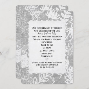 Silver Floral Wedding Vow Renewal Einladung
