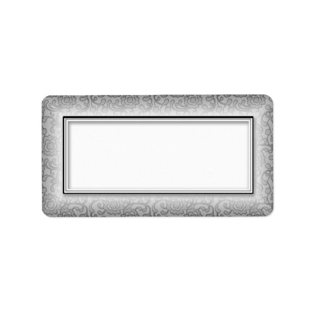 Silver Floral Wirbel Blank Address Labels Adressaufkleber (Vorne)