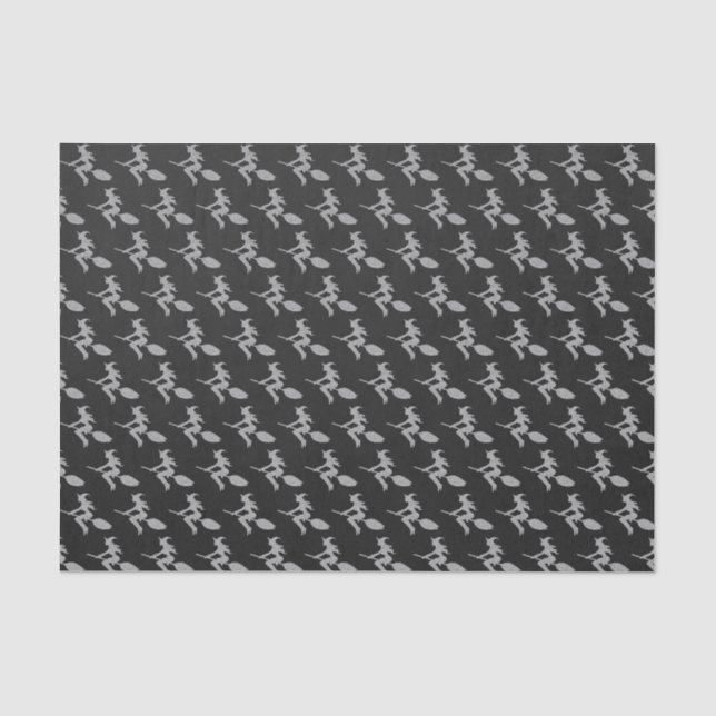 Silver Flying Hexe Halloween Seidenpapier (Vorderseite)