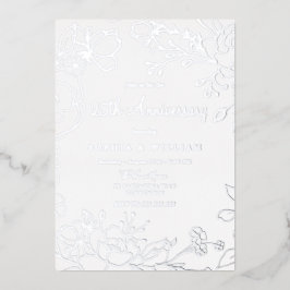 Silver Foil 25. Hochzeitstag Folieneinladung