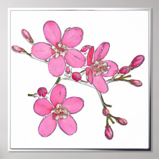 Silver Foil Accelerator Rosa Frühlingsblüten Print Foliendrucke