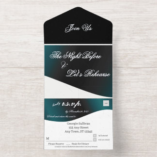 Silver Foil All in One Rehearsal Invitation