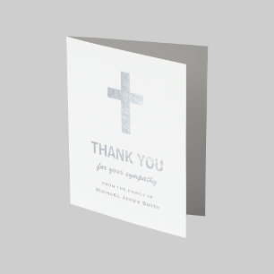 Silver Foil Beileid Vielen Dank Card mit Cross Folienkarte