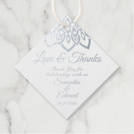 Silver Foil Burgundy Wedding Geschenkanhänger