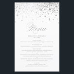 Silver Foil Confetti Dots Wedding Menu Card<br><div class="desc">Individuell anpassbare Menükarte mit Imitaten silberne Folie Konfetti Punkte und Streifen Muster. Diese elegante Karte eignet sich perfekt für jedes Hochzeitsthema und jede Jahreszeit. Personalisieren Sie diese,  indem Sie Namen,  Datum und Menüdetails hinzufügen.</div>