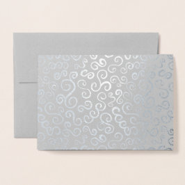 Silver Foil Curves auf Grau Folienkarte