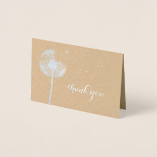 Silver Foil Dandelion Vielen Dank an Kraft Folienkarte