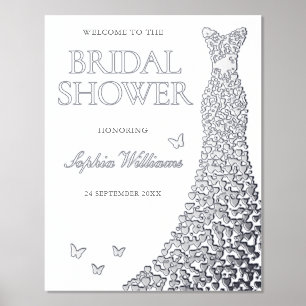 Silver Foil Dress Brautparty Begrüßungszeichen Foliendrucke