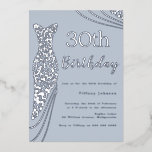 Silver Foil Dress Elegant 30. Geburtstag Folieneinladung<br><div class="desc">Silver Foil Dress Elegant 30th Birthday Foil Einladung Weitere Einladungen in unserem Nest- und Nestladen</div>