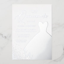 Silver Foil Dress Elegantes Quinceanera Party