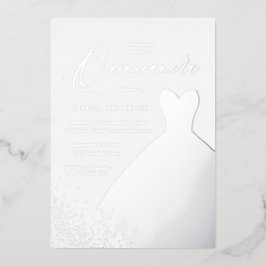Silver Foil Dress Elegantes Quinceanera Party Folieneinladung