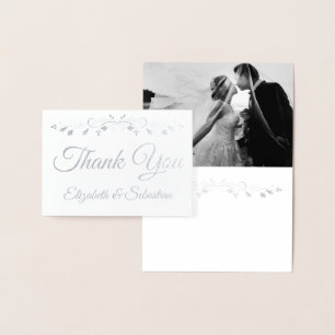 Silver Foil Elegant Wedding Dankeschön Card Folienkarte