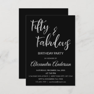 Silver Foil Fifty und Fabulous Einladung