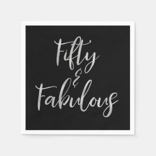 Silver Foil Fifty und Fabulous Serviette