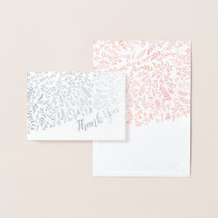Silver Foil Floral Typografy Vielen Dank Folienkarte