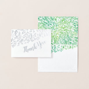 Silver Foil Floral Typografy Vielen Dank Folienkarte