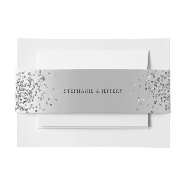 Silver Foil Glitzer Sparkle Einladungsbanderole (Vorderseite Beispiel)