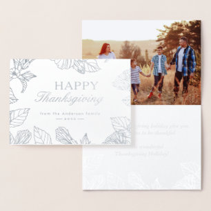 Silver Foil Kraft Autumn lässt glückliches Thanksg Folienkarte