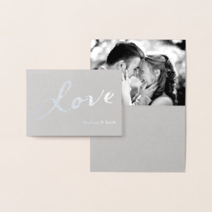 Silver Foil Liebe Foto Danke, dass ihr Karte auf G